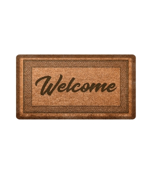 Koza Home - Dekoratif Welcome Kahverengi Kapı Önü Paspası 462702