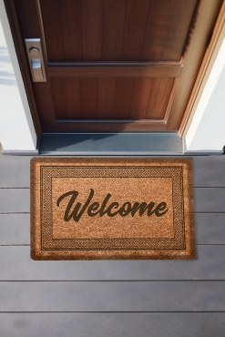 Dekoratif Welcome Kahverengi Kapı Önü Paspası 462702 - Koza Home (1)