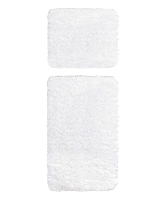 Douro Shaggy 2'li Banyo Paspası Beyaz Kaydırmaz Taban 60 x 100 - 50 x 60 - 2