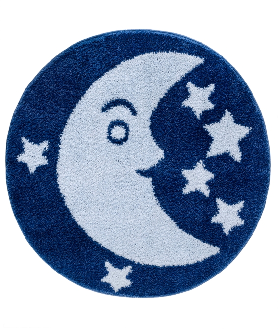 Oval Ay ve Yıldızlı Mavi Paspas - 3